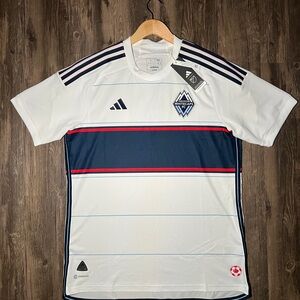 Adidas White and Navy Men's Jersey